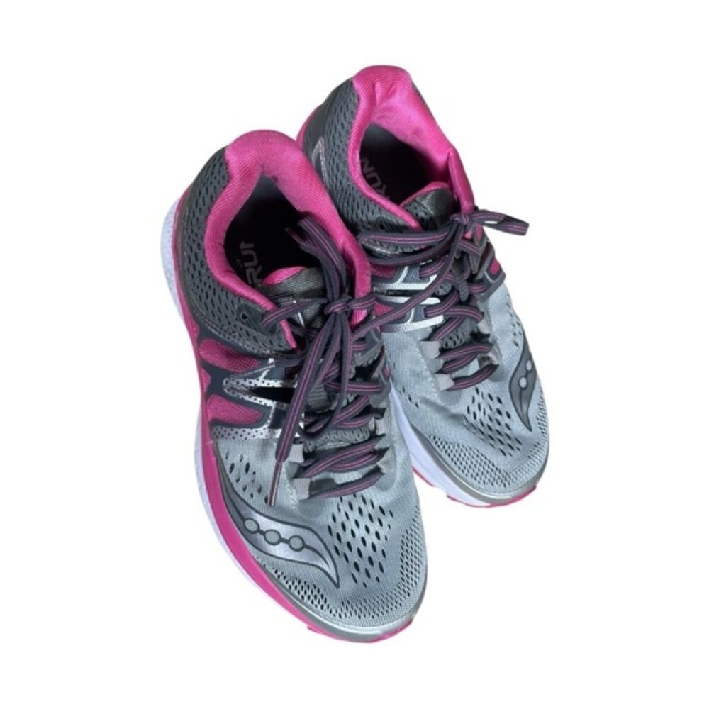 Saucony 6 5 Shoes Running Sneakers Athletic Workout Gym Run Pink Grey Activewear